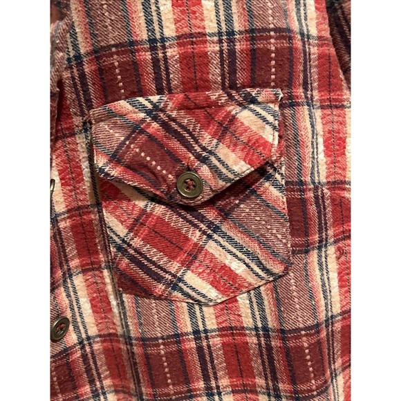 Angie Flannel Shirt Women Medium Red Plaid Long Sleeve Casual Collar Button Up - Picture 7 of 10